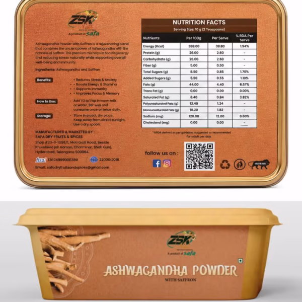 ZSK Ashwagandha Powder with Saffron