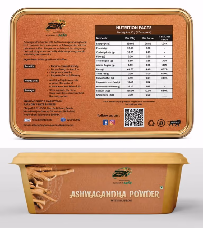 ZSK Ashwagandha Powder with Saffron