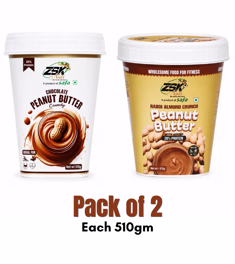 22 Chocolate Peanut Butter Crunchy, Rabdi Almond Crunch Peanut Butter | COMBO - Each 510gm, Pack of 2 - Image 1