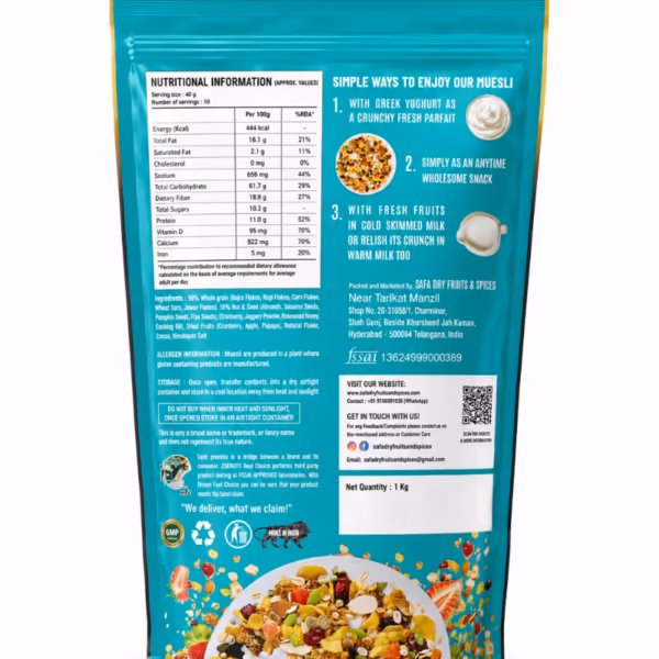 High Protein Muesli (Fruits, Nuts & Seeds) – 1kg