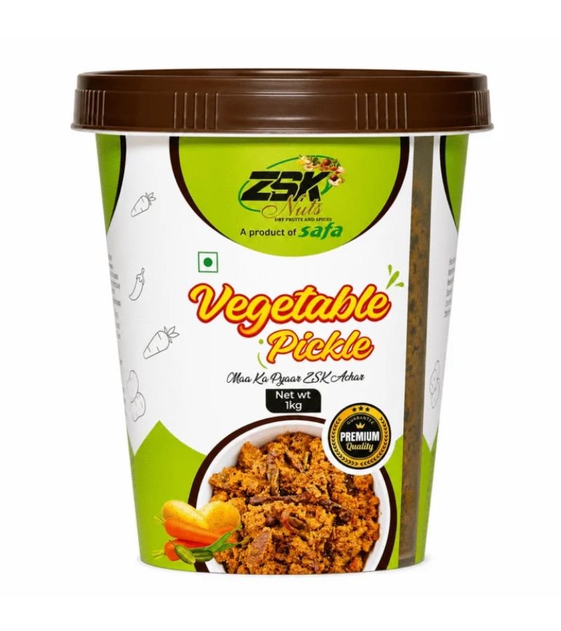 3 Mixed Vegetable Pickle Indian (Sabzi ka Achar / Tarkari ka Achar) Traditional Homemade Pickles by ZSK Nuts - Image 1