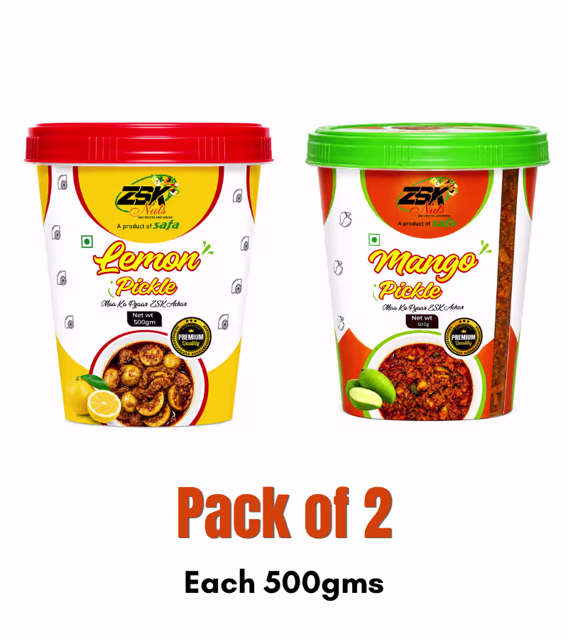 3 (3) Lemon Pickle, Mango Pickle | COMBO - Each 500gm, Pack of 2 - Image 1