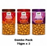 ZSK Roasted Makhana Fox Nuts | Peri Peri, Tangy Tomato & Barbecue | 70g x 3