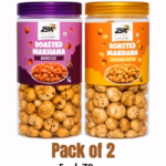 Roasted Makhana Cheddar Chesse, Barbecue | COMBO - Each 70gm, Pack of 2