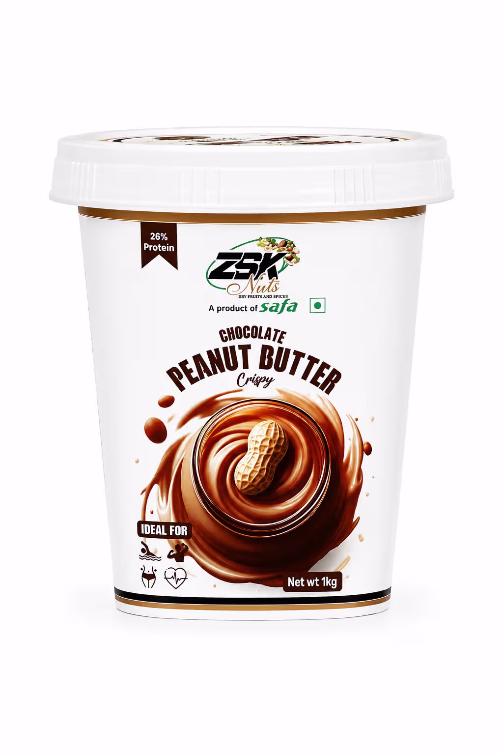 peanut butter crispy front ZSK Chocolate Peanut Butter Crispy - 1kg + 500gm FREE - Image 1